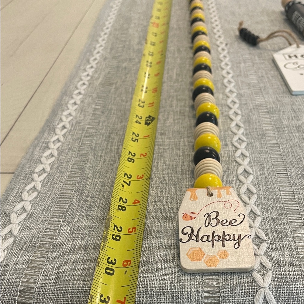 Bee Kind Wooden Bead Garland - includes little rolling pin and hot coffee sign. - Picture 5 of 5